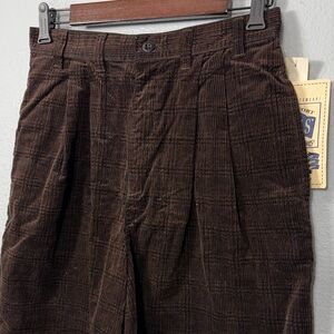 NWT Deadstock Essentials‎ Corduroy Brown Plaid Shorts